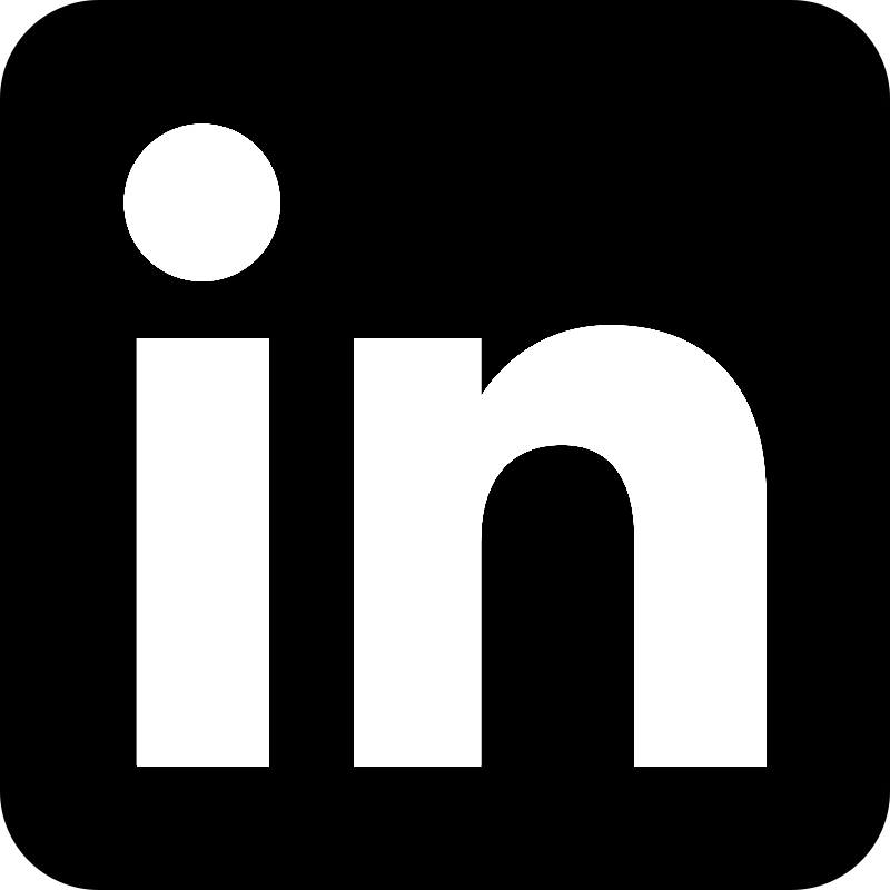 Black and white linkedin icon